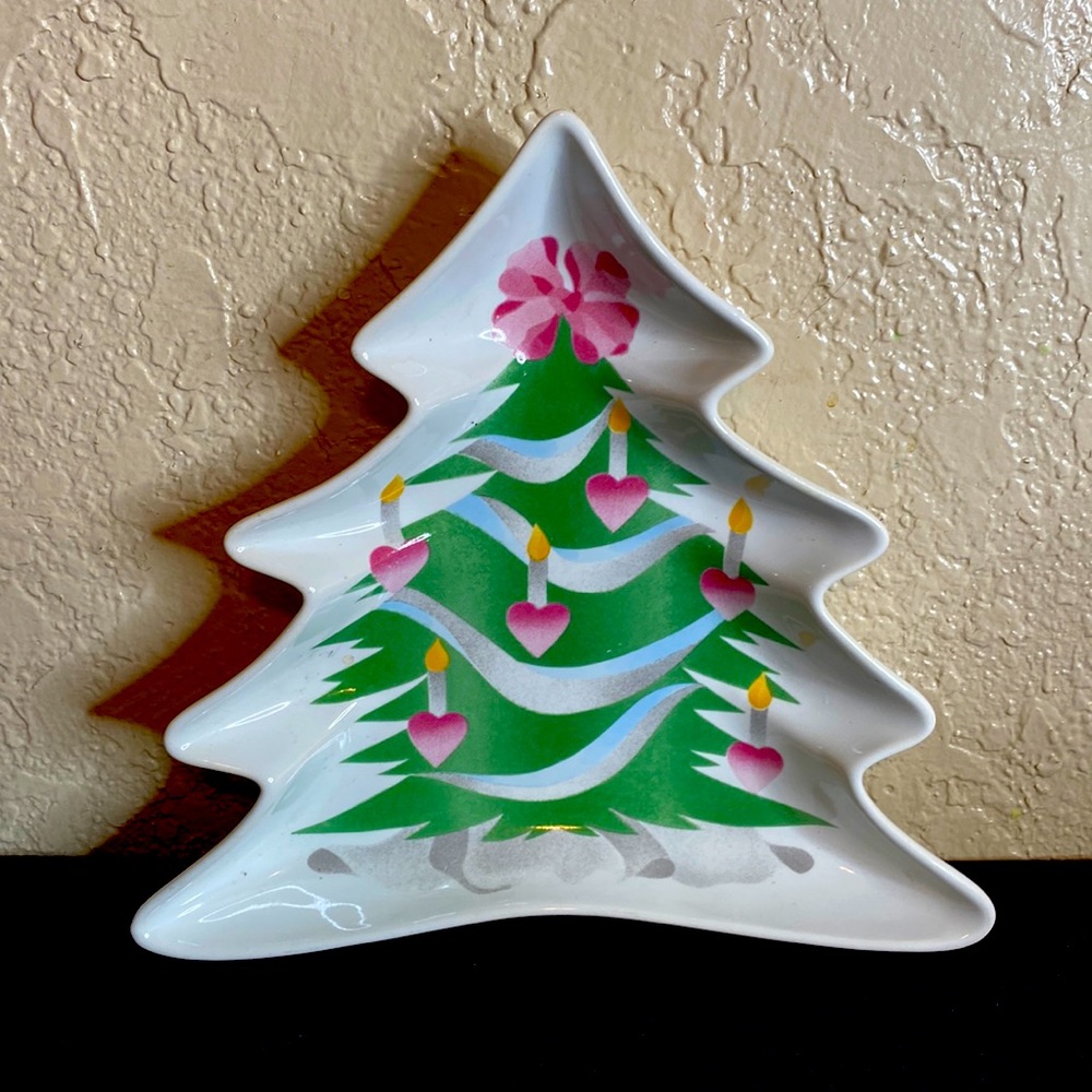 Vintage Sango Christmas Tree Tray 1992